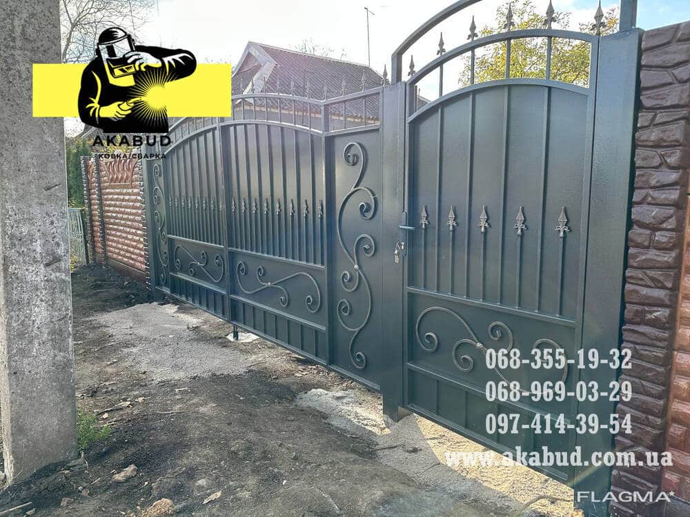 Откатные ворота с калиткой (промышленные) для дома и бизнеса