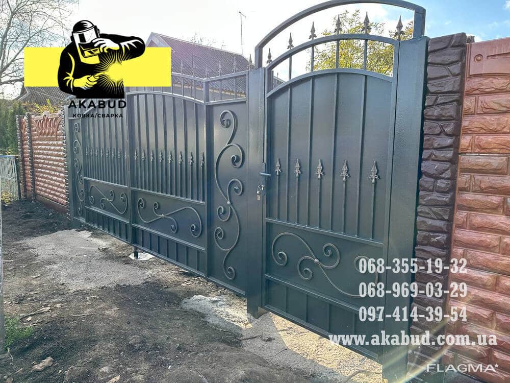 Откатные ворота с калиткой (промышленные) для дома и бизнеса