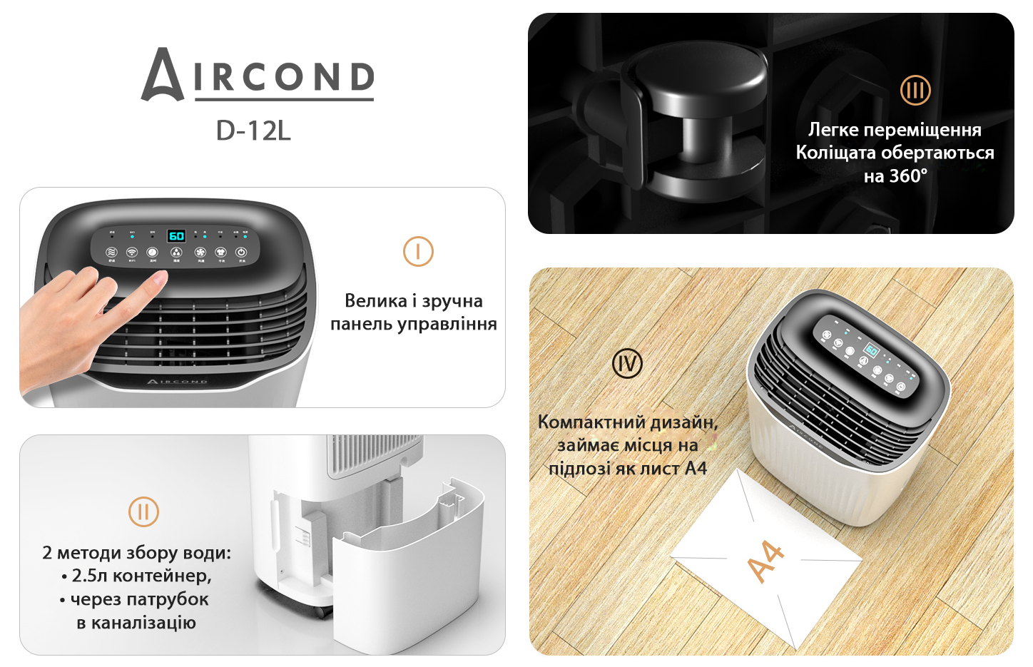 Ефективний осушувач повітря Aircond D-12L