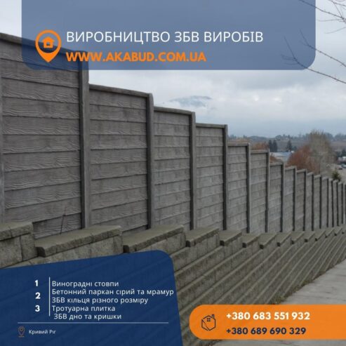 Железобетонные изделия, кольца, еврозабор, плитка. Производи