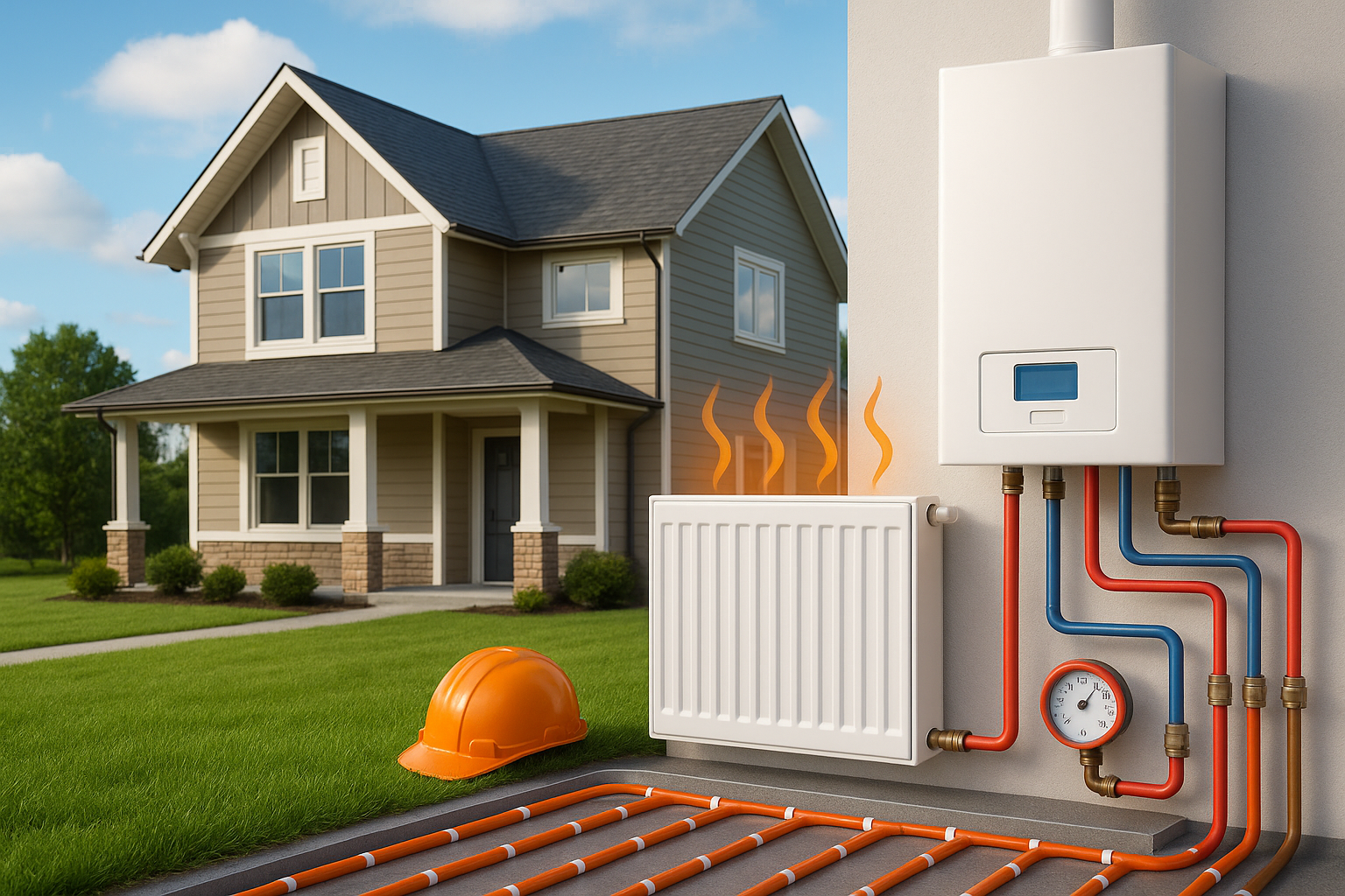 Монтаж отопления загородного дома, дачи. Водоснабжение. ЛОС