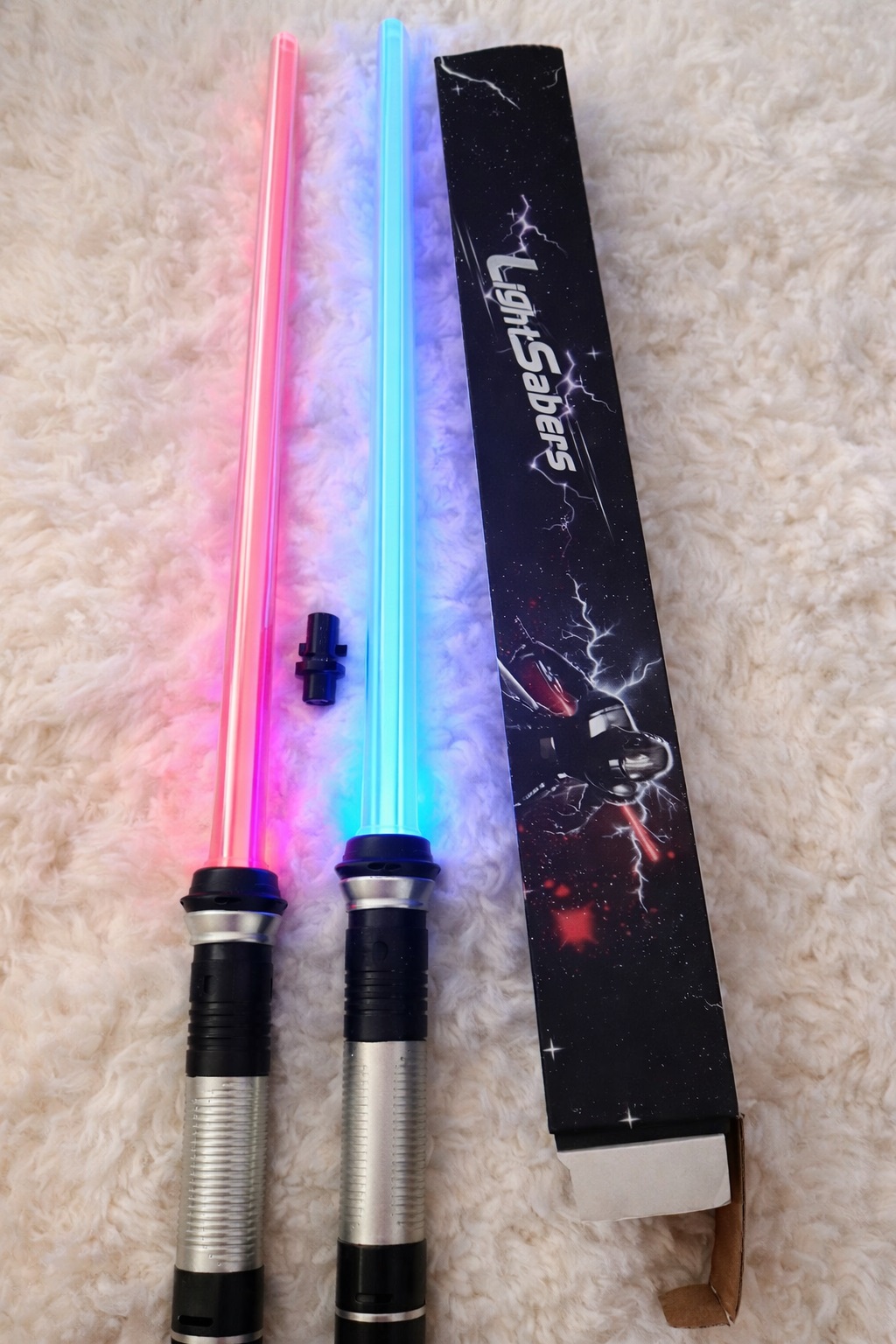 Двусторонний световой меч 132 см, 12 переключаемых цветов кл