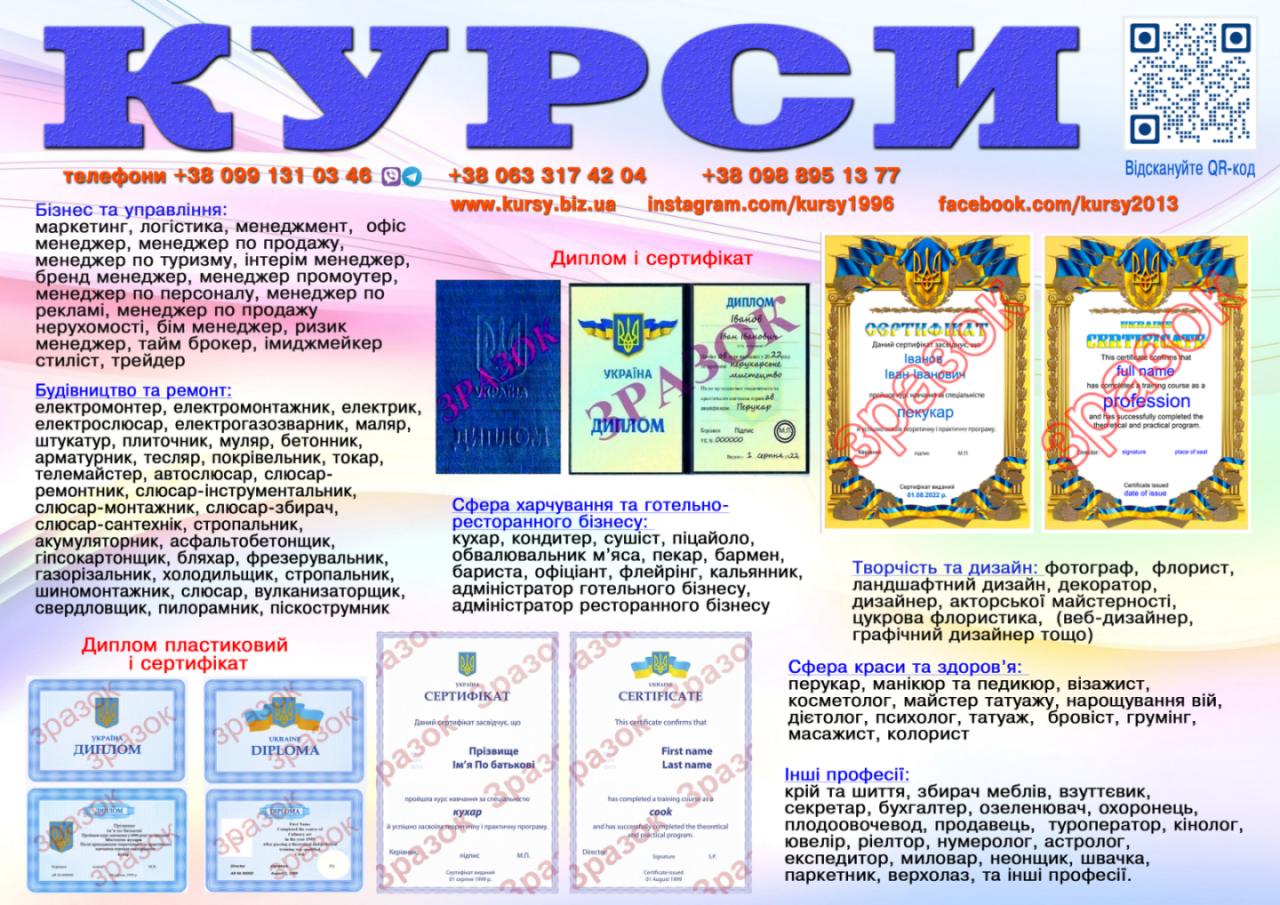 Курси перукаря, манікюра, візажиста, шугарінга, косметолога,
