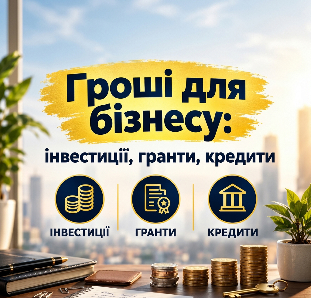 Гроші для бізнесу: інвестиції, гранти, кредити